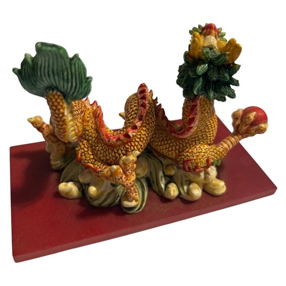 Intricately Designed Oriental Dragon Figurine With Base - Picture 4 of 7